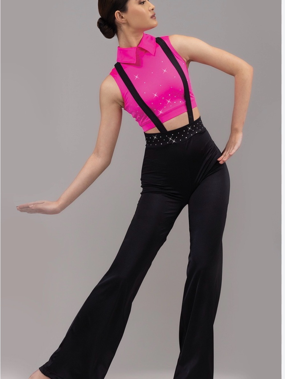 Weissman Adult XS “Bye Bye Blackbird” pink/black dance costume